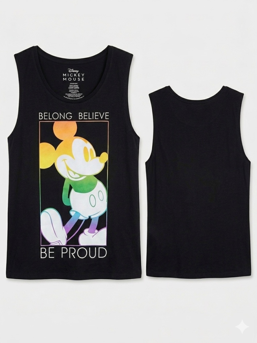 Disney Pride Mickey Mouse Rainbow Tank Top 3XL (22W-24W) EUC